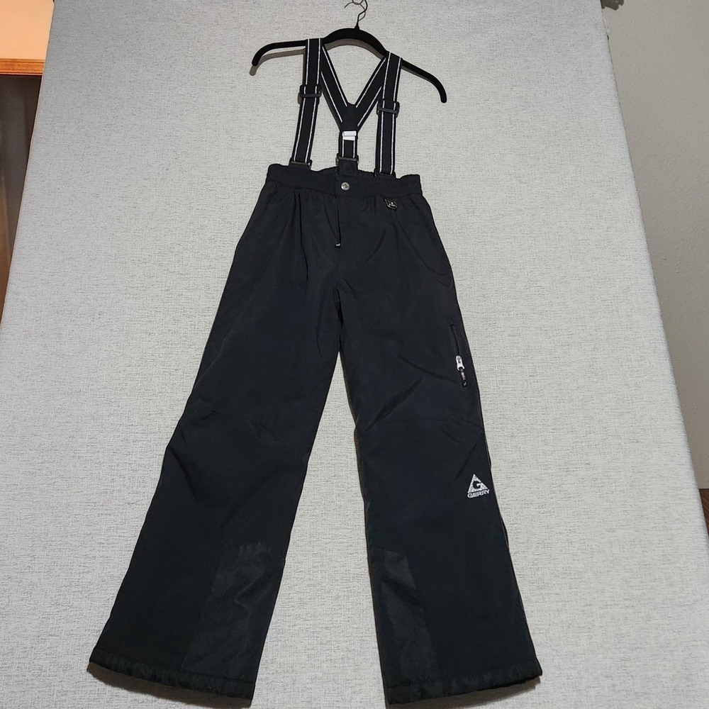 Gerry Snow Pants Kids Size L 14/16 Black Insulated Suspenders Ski Bibs